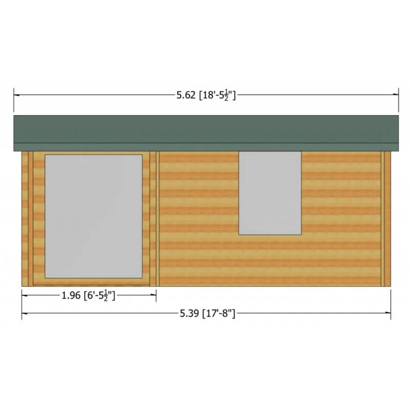 Shire Ringwood 11' 9" x 17' 8" Reverse Apex Log Cabin - Premium 28mm Cladding Tongue & Groove - Image 7