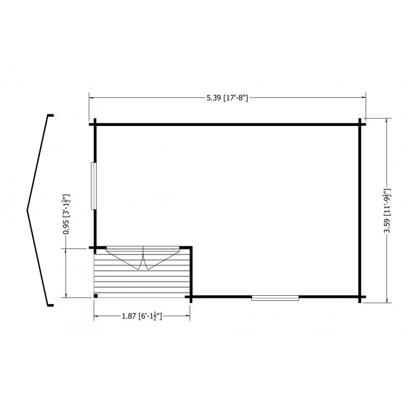 Shire Ringwood 11' 9" x 17' 8" Reverse Apex Log Cabin - Premium 28mm Cladding Tongue & Groove - Image 9