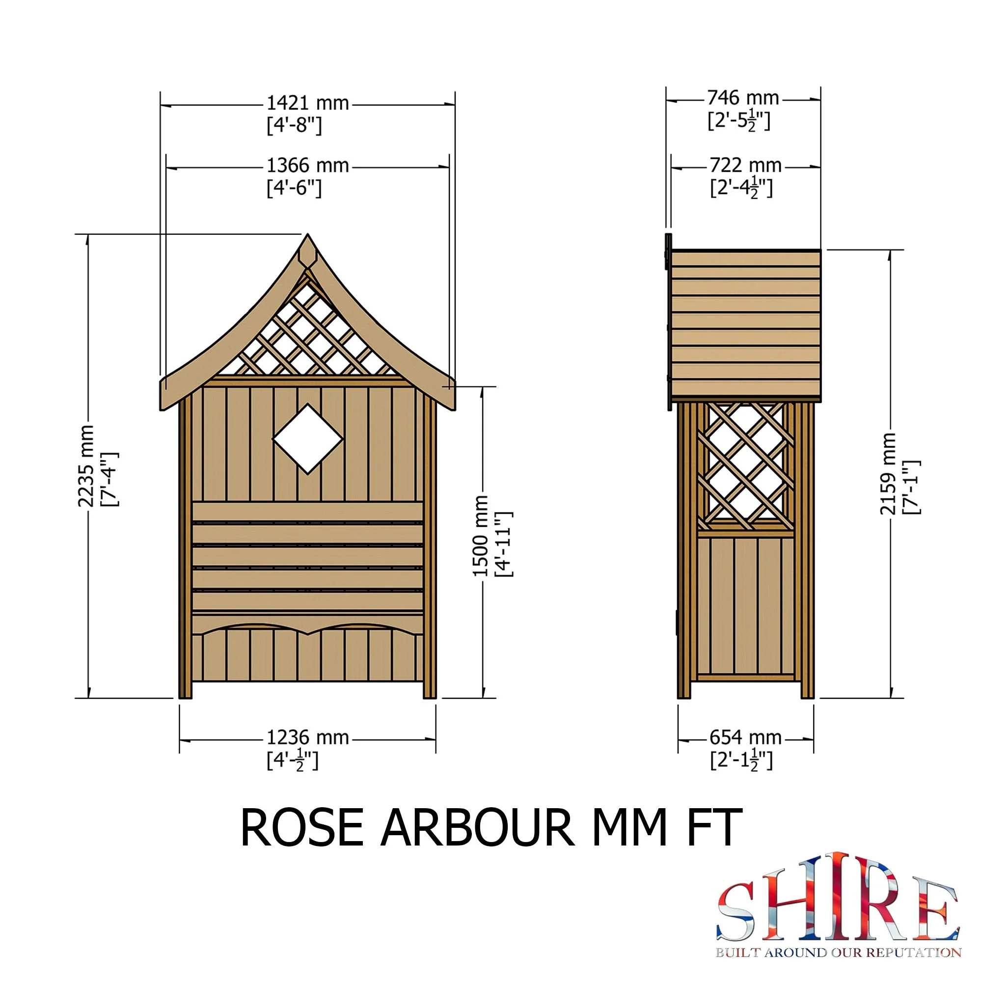 Shire Rose Garden Arbour 5' x 3' - Image 4