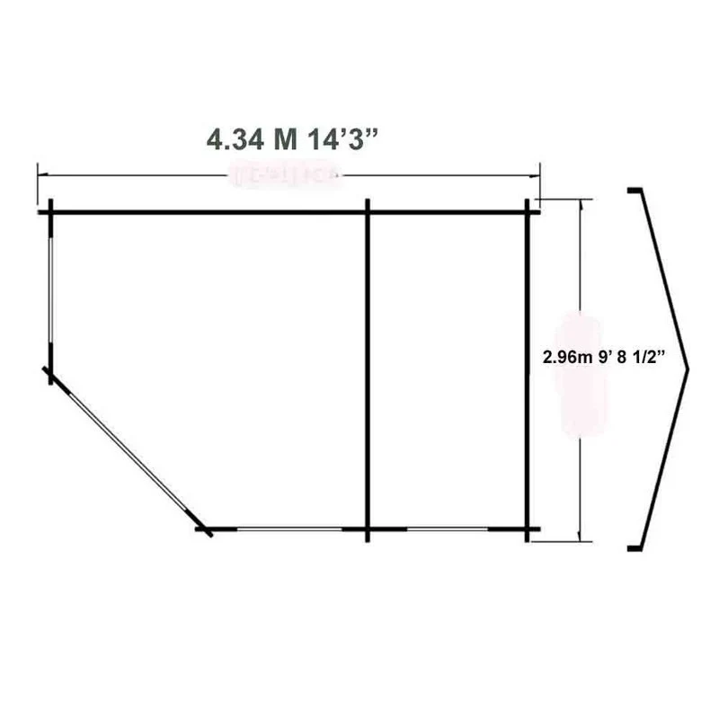 Shire Rowney 14' x 10' Hexagonal Hip Log Cabin - Premium 28mm Cladding Tongue & Groove - Image 8
