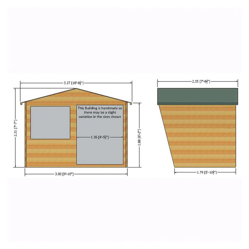 Shire Sandringham 10' 8" x 7' 8" Apex Summerhouse - Premium 12mm Cladding Shiplap - Image 3