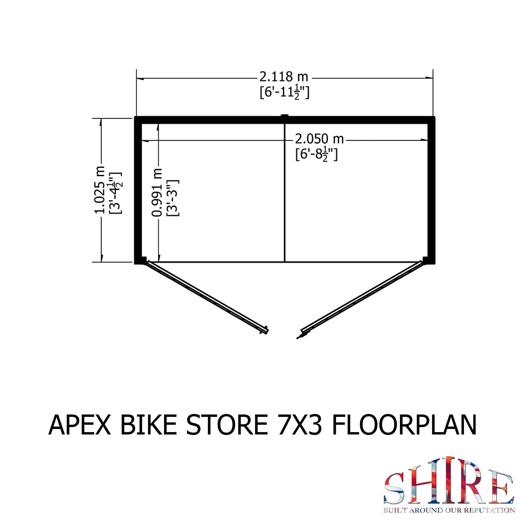 Securstore 3' 3" x 6' 11" Apex Shed - Budget Dip Treated Shiplap - Image 3