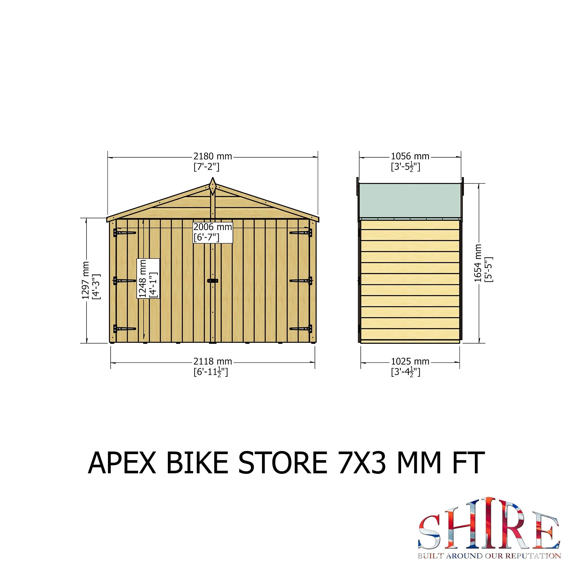 Securstore 3' 3" x 6' 11" Apex Shed - Budget Dip Treated Shiplap - Image 4