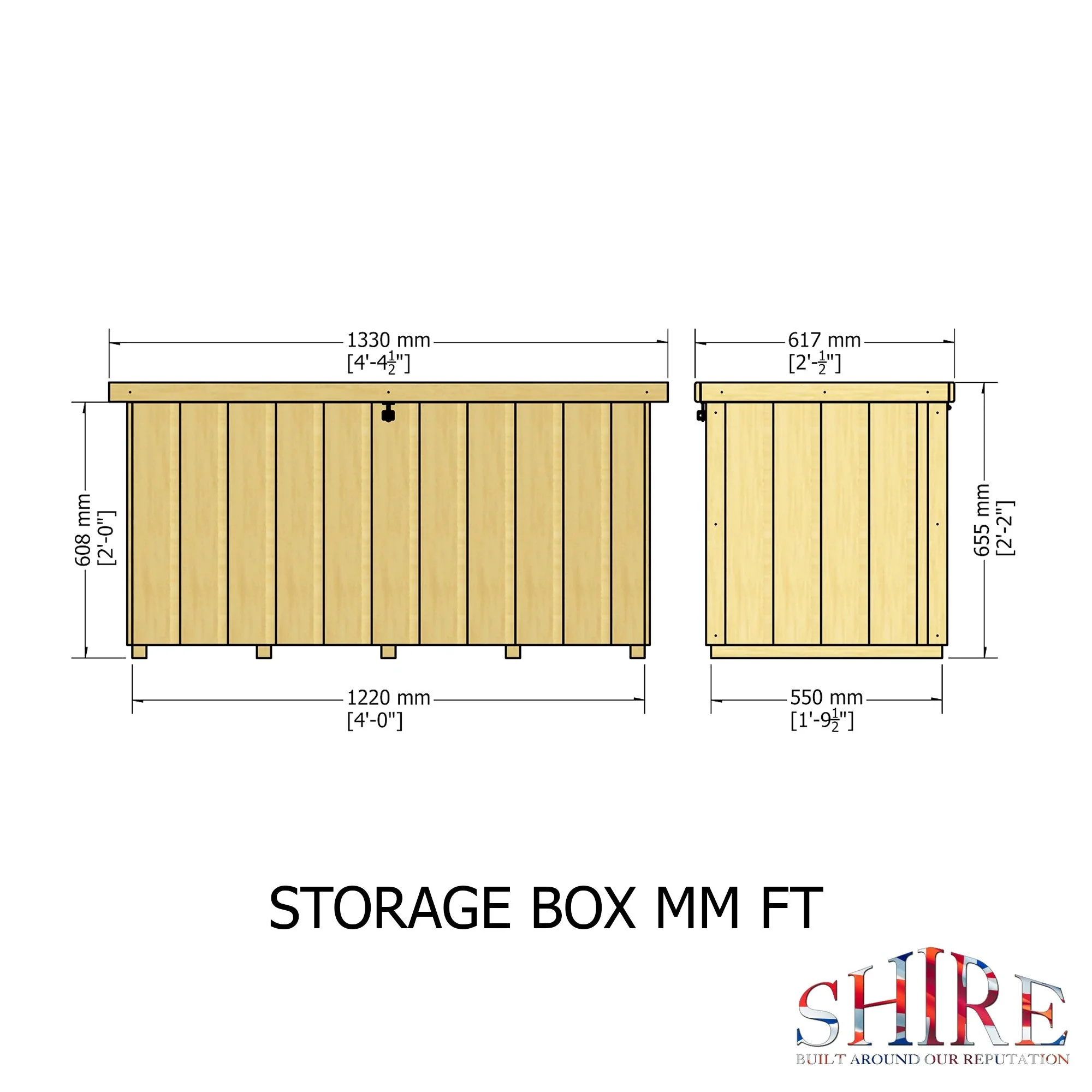 Sherringham 1' 6" x 4' Flat Garden Store - Premium Dip Treated Shiplap - Image 4