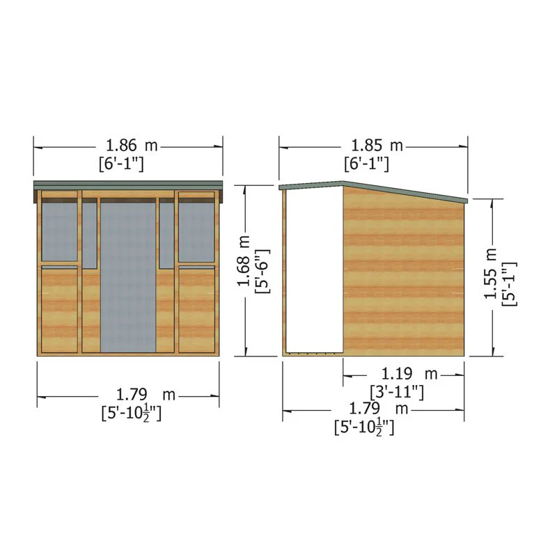 Shire Stable 6' 1" x 6' Offset Apex Children's Playhouse - Premium Dip Treated Shiplap - Image 3