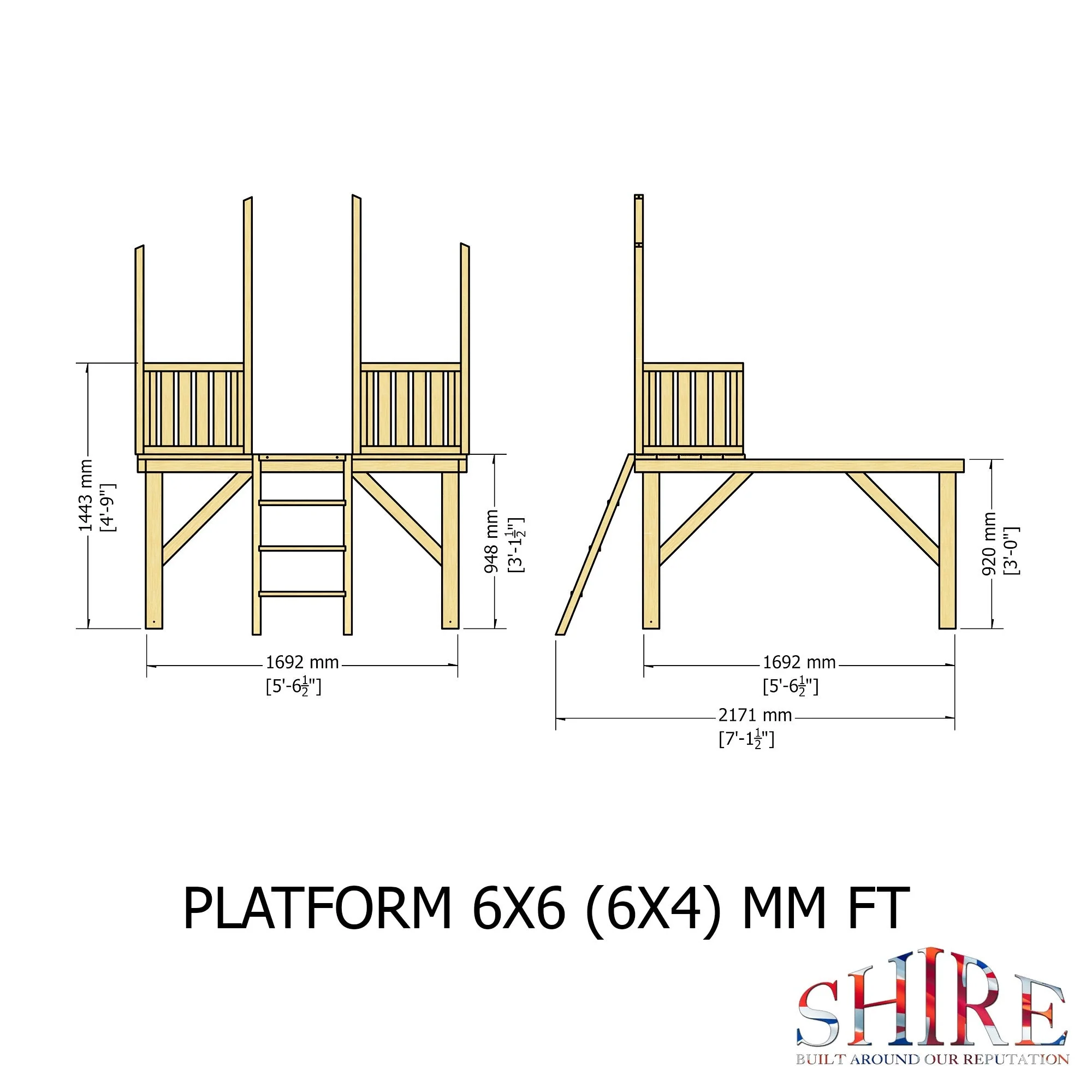 Shire Stork 5' 10" x 5' 11" Apex Children's Playhouse - Premium Dip Treated Shiplap - Image 4