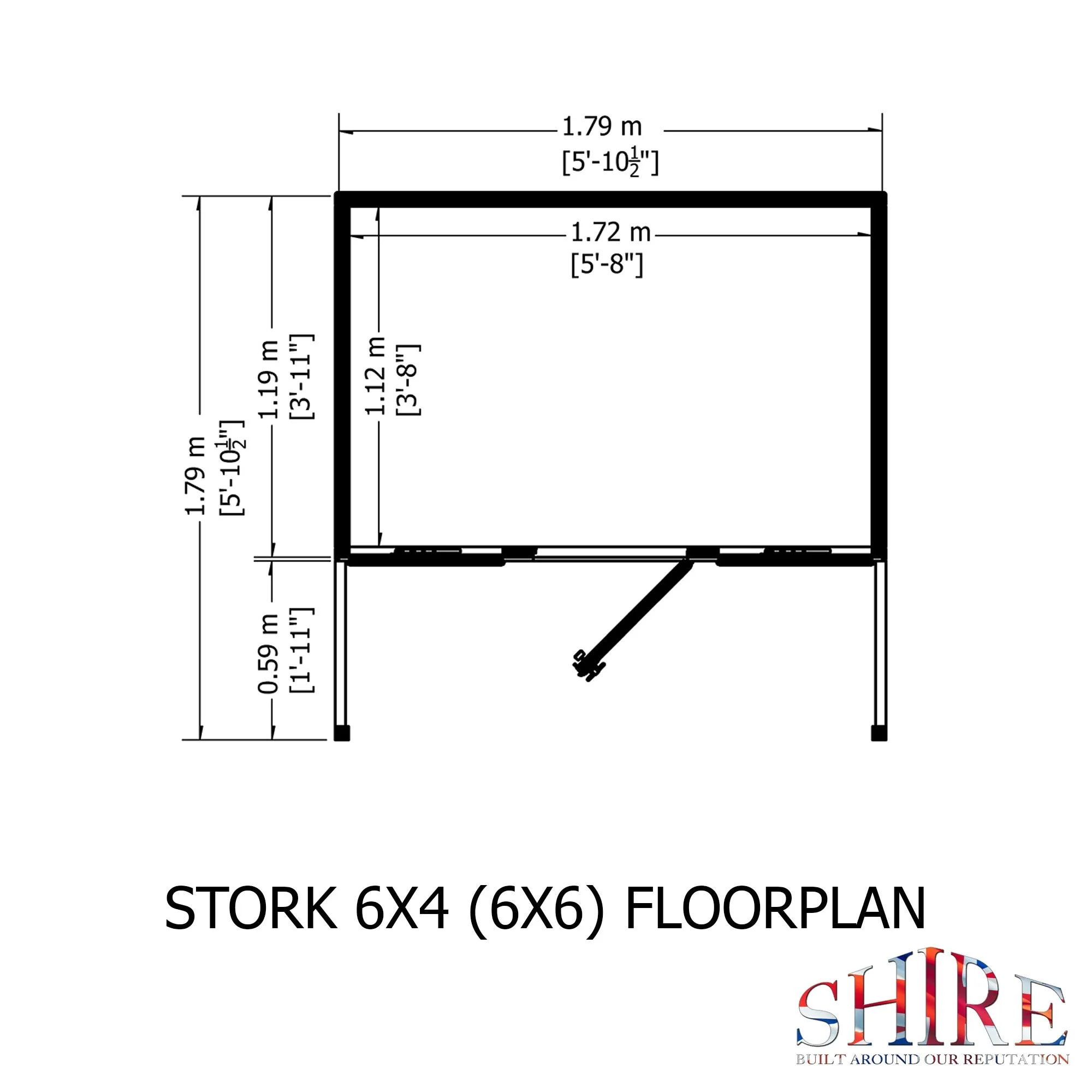 Stork 3' 8" x 5' 10" Apex Children's Playhouse - Premium Dip Treated Shiplap - Image 3
