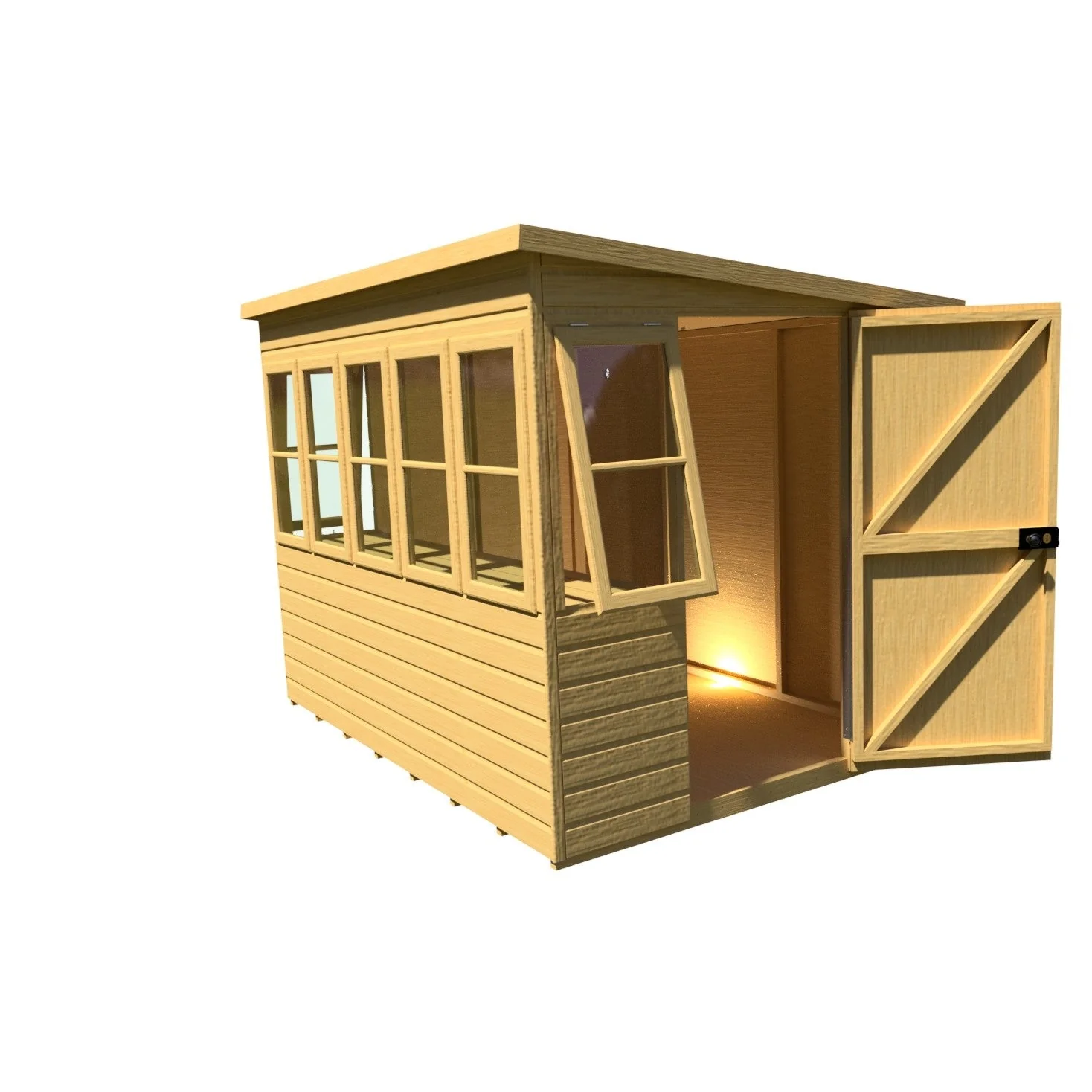 Sun 5' 7" x 8' Pent Potting Shed - Premium Dip Treated Shiplap - Image 9