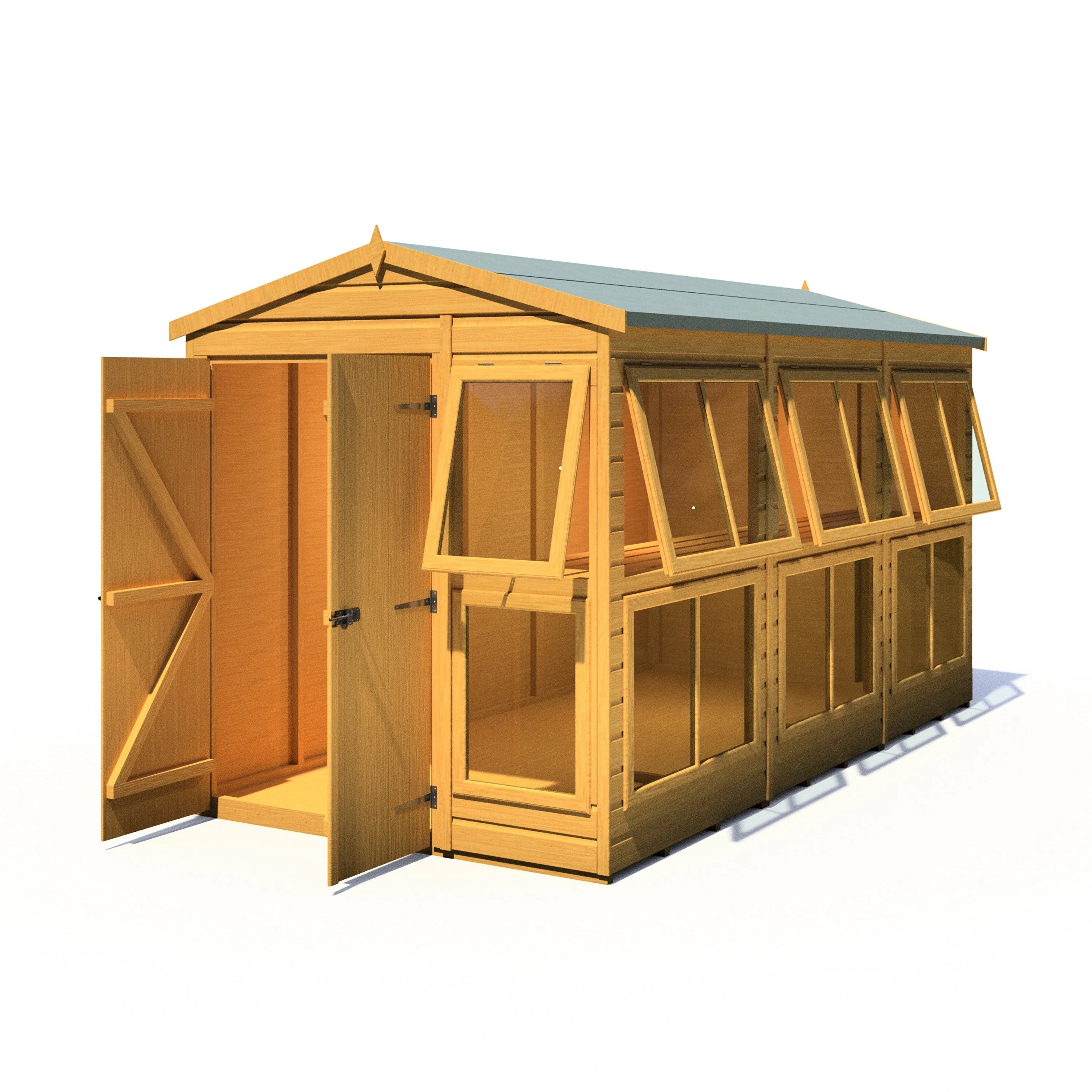 Shire Sun Hut 11' 5" x 6' 1" Apex Potting Shed - Premium Coated Shiplap - Image 10
