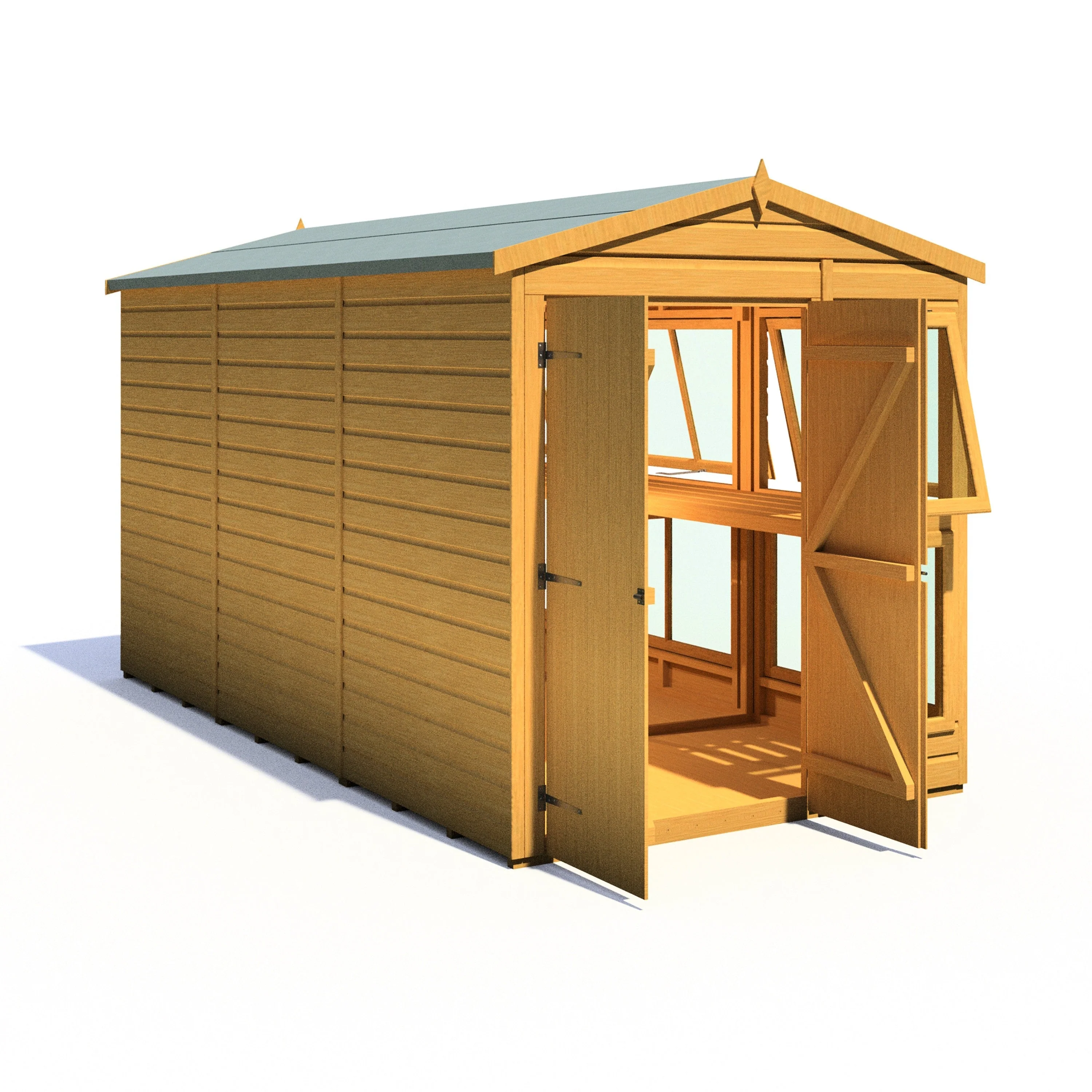 Shire Sun Hut 11' 5" x 6' 1" Apex Potting Shed - Premium Coated Shiplap - Image 8