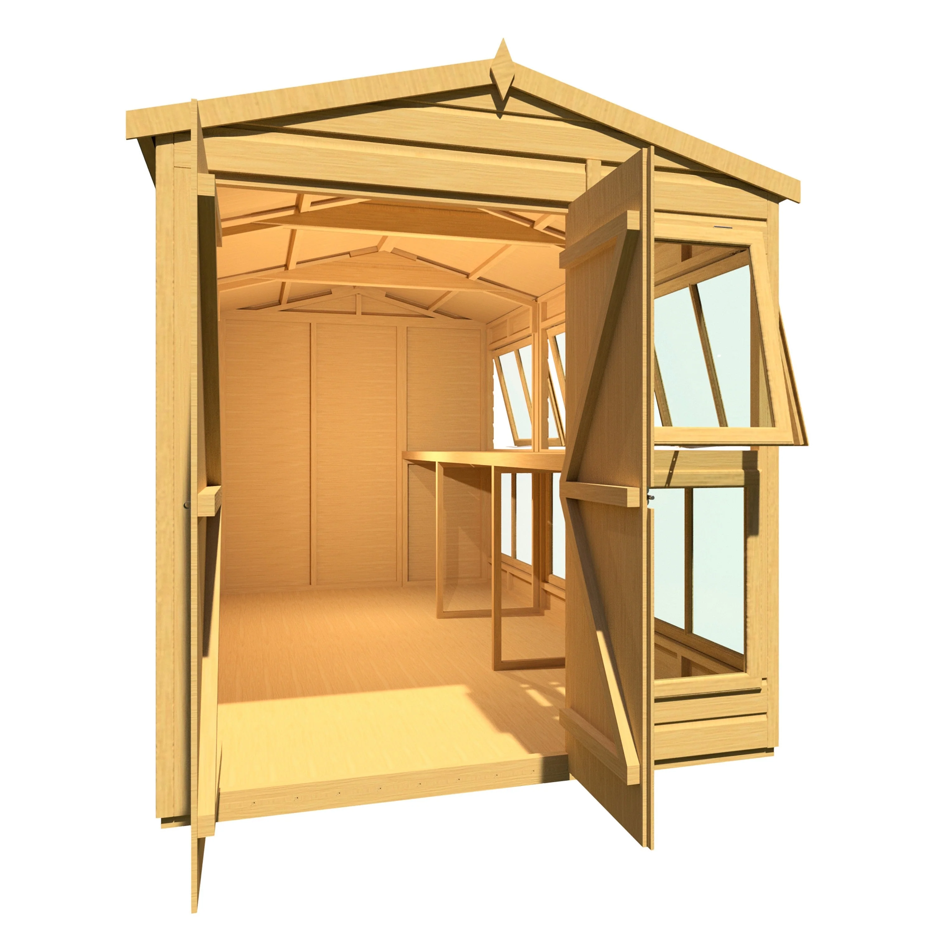 Shire Sun Hut 11' 5" x 6' 1" Apex Potting Shed - Premium Coated Shiplap - Image 9