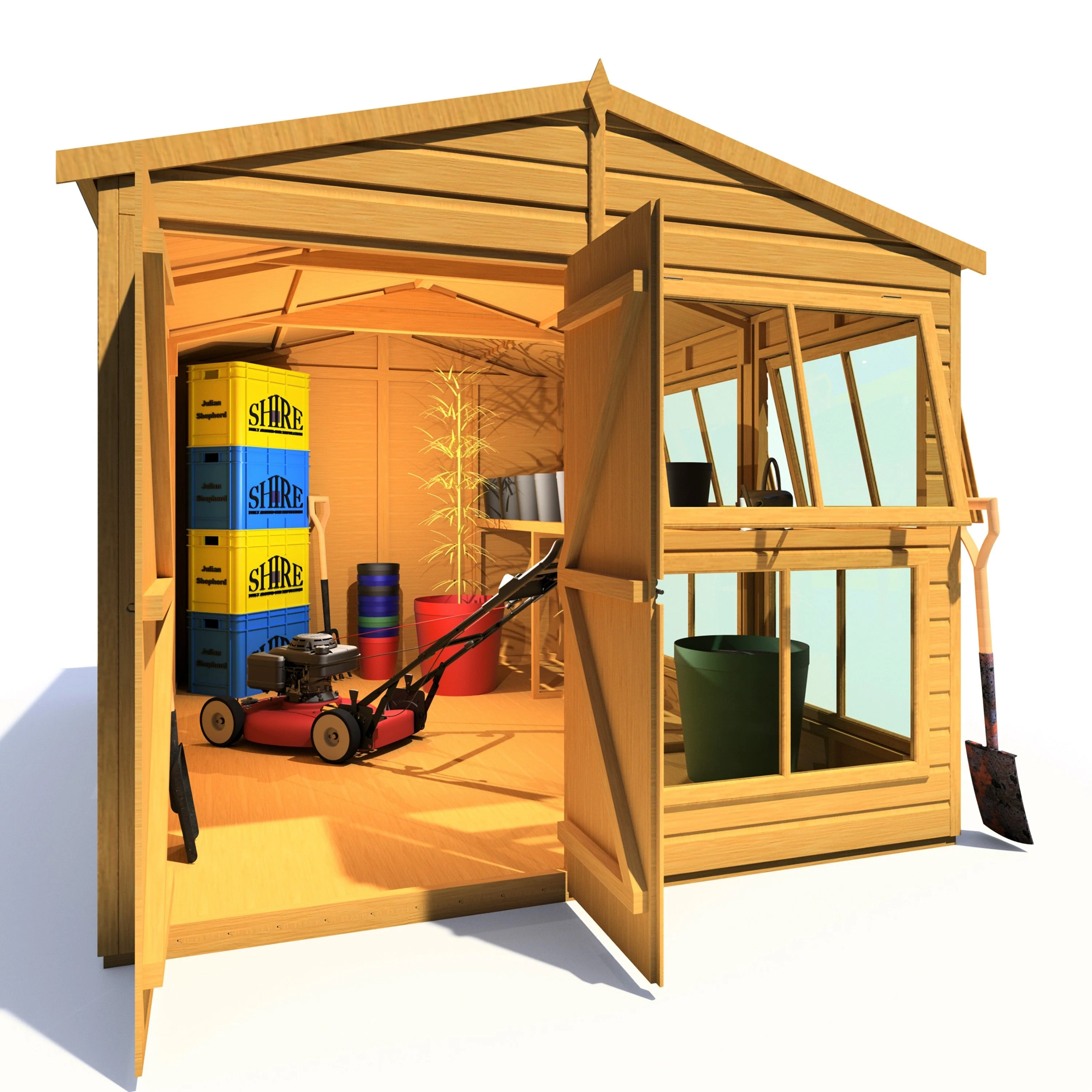 Shire Sun Hut 11' 5" x 8' Apex Potting Shed - Premium Coated Shiplap - Image 10