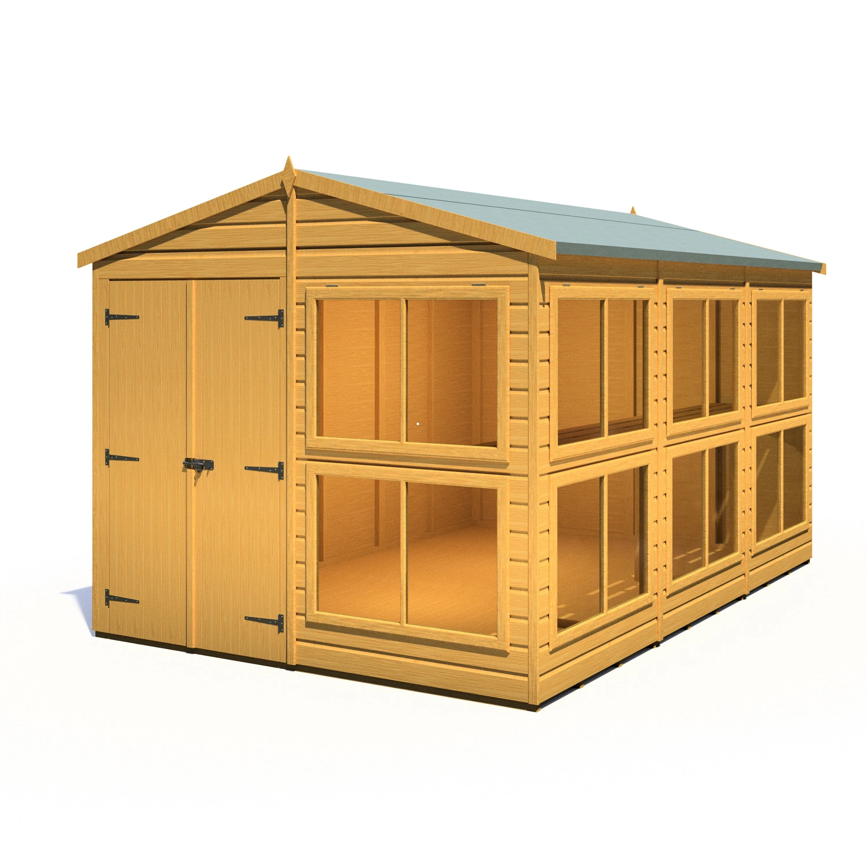 Shire Sun Hut 11' 5" x 8' Apex Potting Shed - Premium Coated Shiplap - Image 6