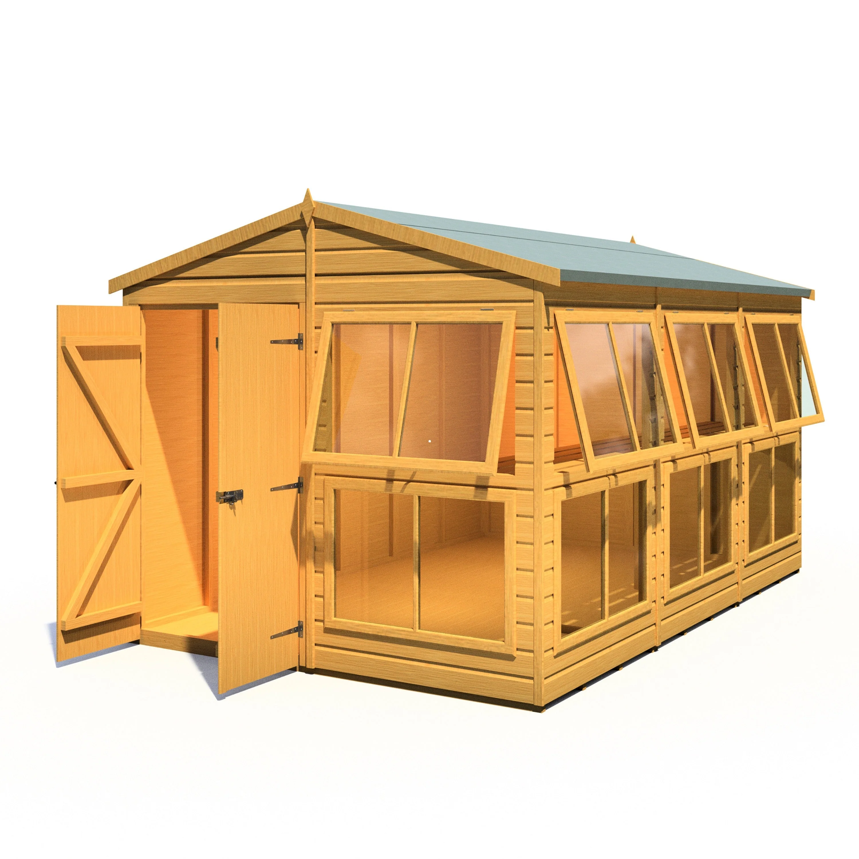 Shire Sun Hut 11' 5" x 8' Apex Potting Shed - Premium Coated Shiplap - Image 7