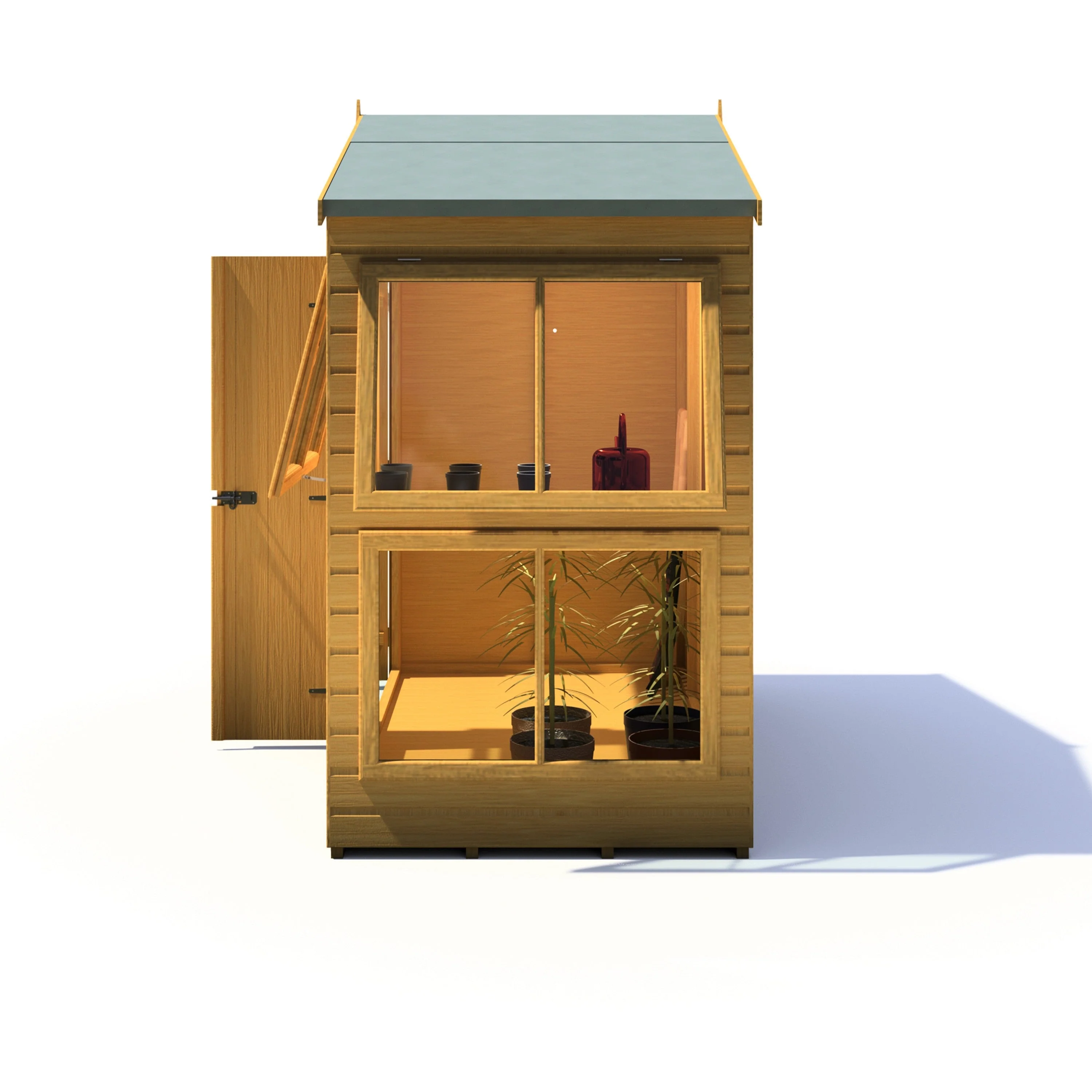 Shire Sun Hut 3' 8" x 8' Apex Potting Shed - Classic Coated Shiplap - Image 7