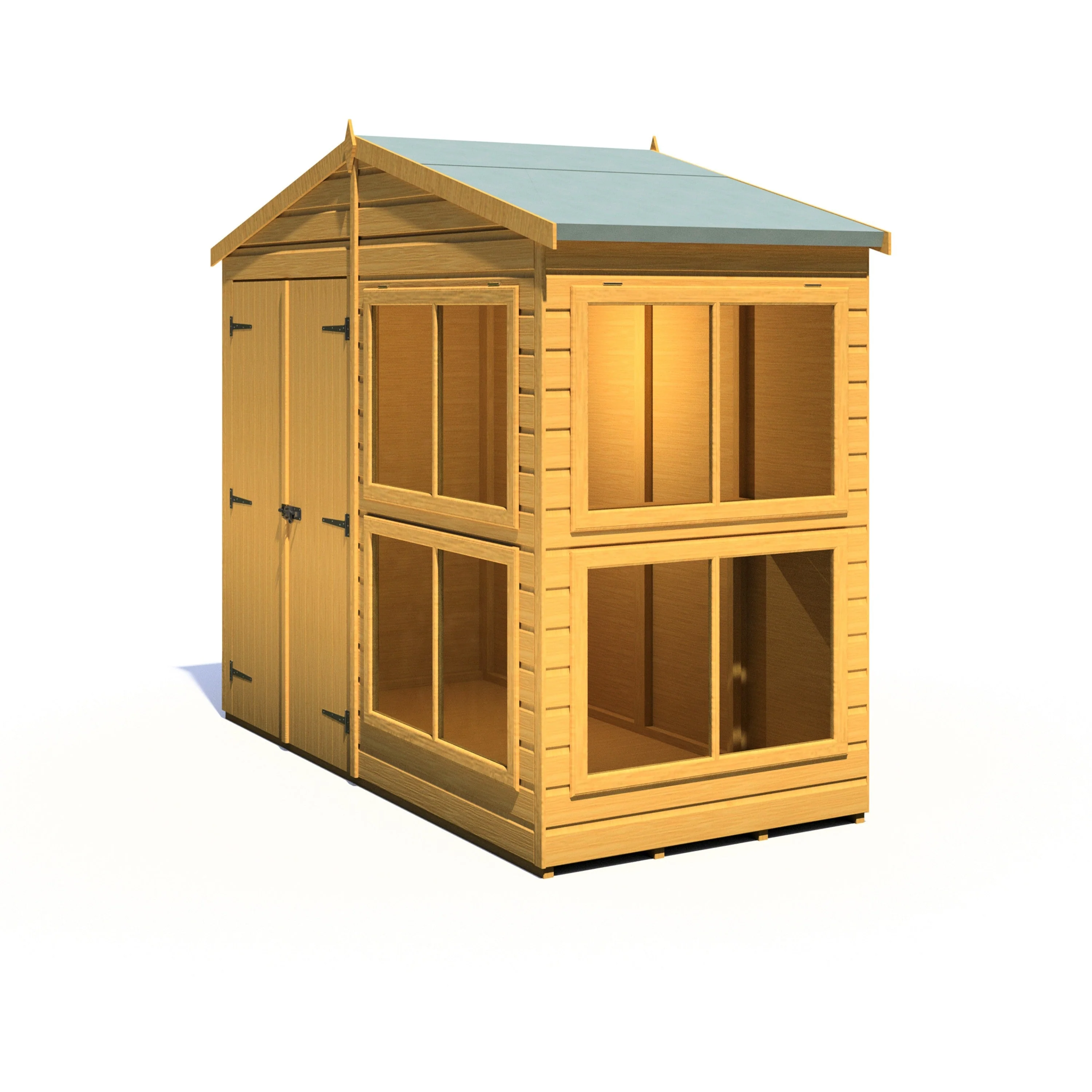Shire Sun Hut 3' 8" x 8' Apex Potting Shed - Classic Coated Shiplap - Image 8