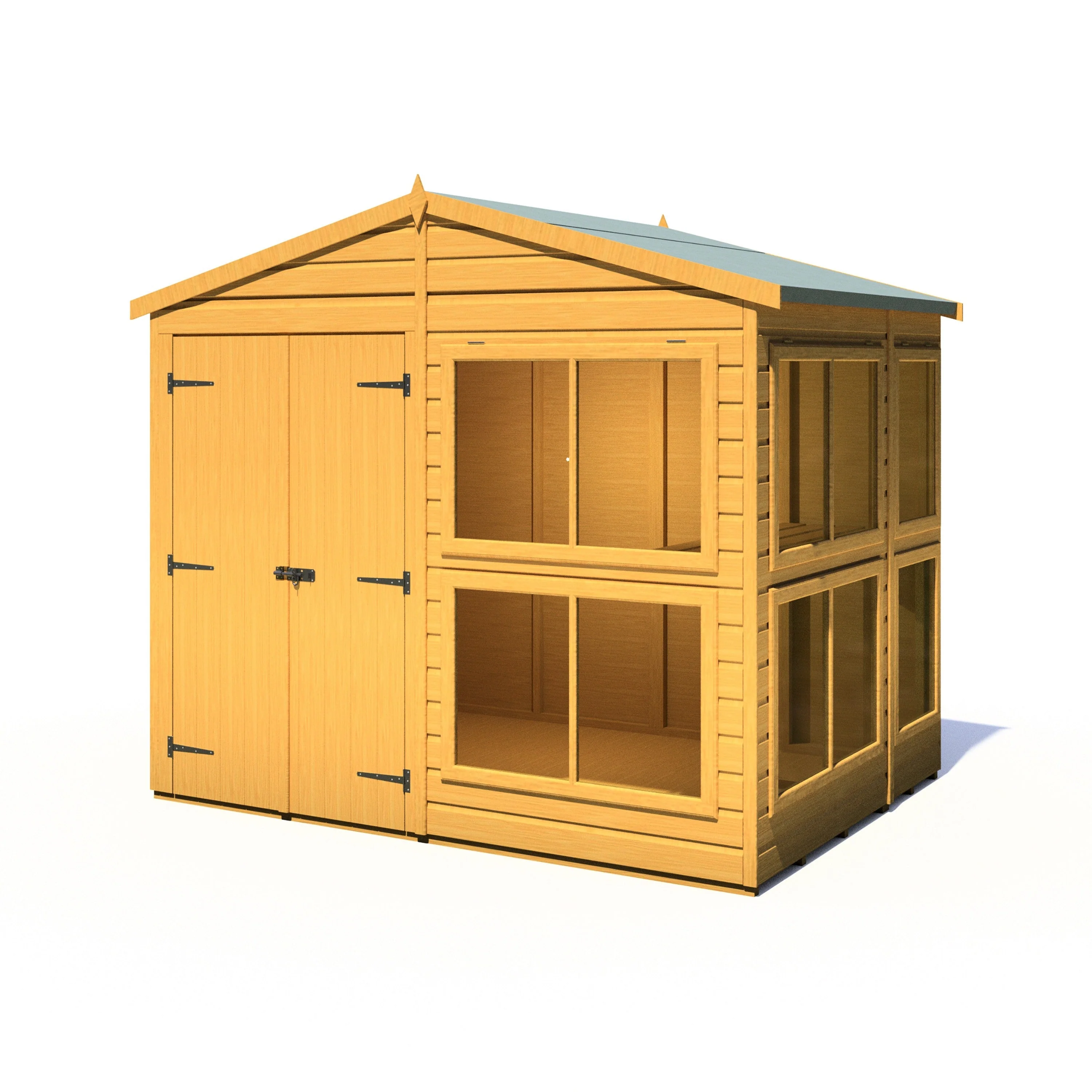 Shire Sun Hut 5' 7" x 8' Apex Potting Shed - Classic Coated Shiplap - Image 10