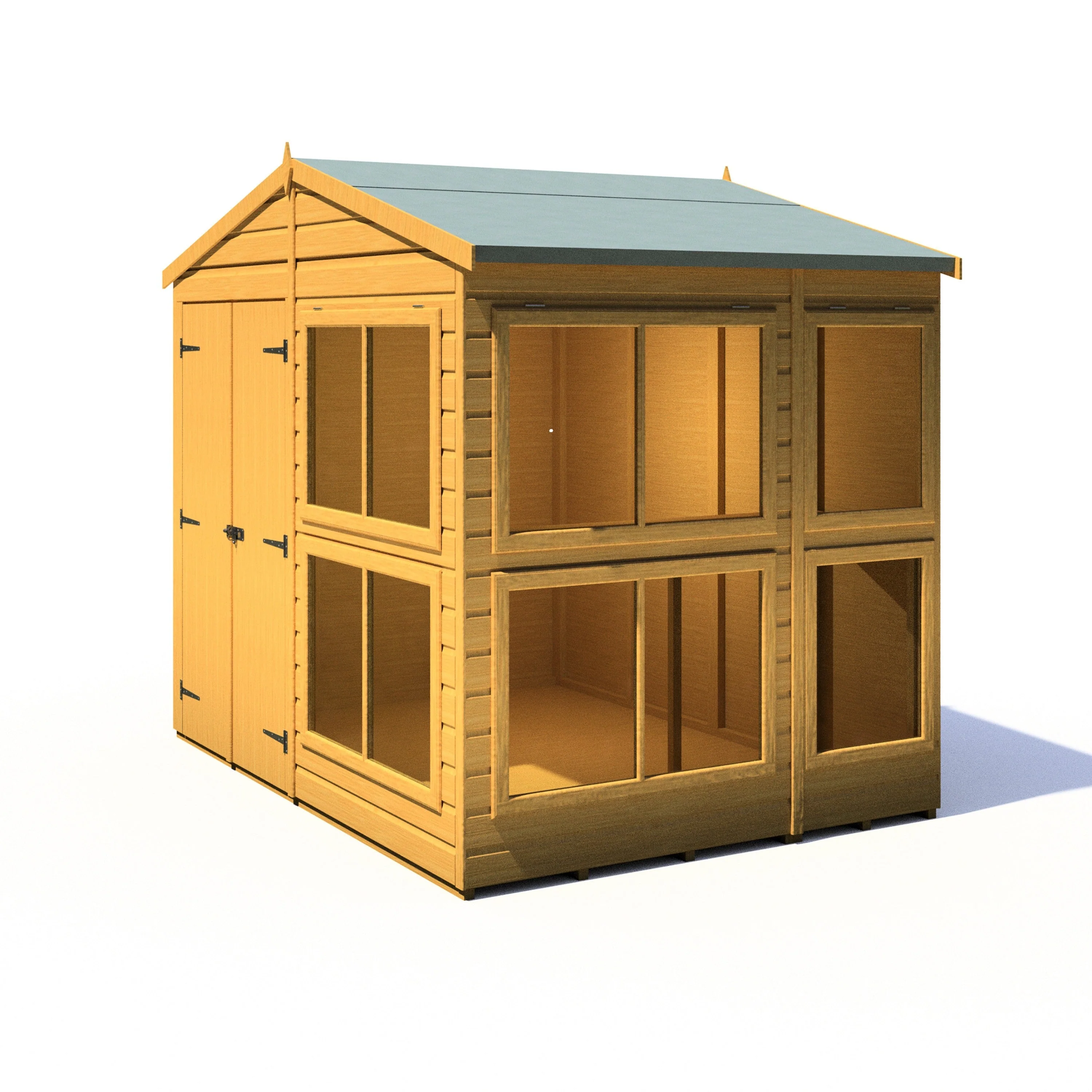 Shire Sun Hut 5' 7" x 8' Apex Potting Shed - Classic Coated Shiplap - Image 7