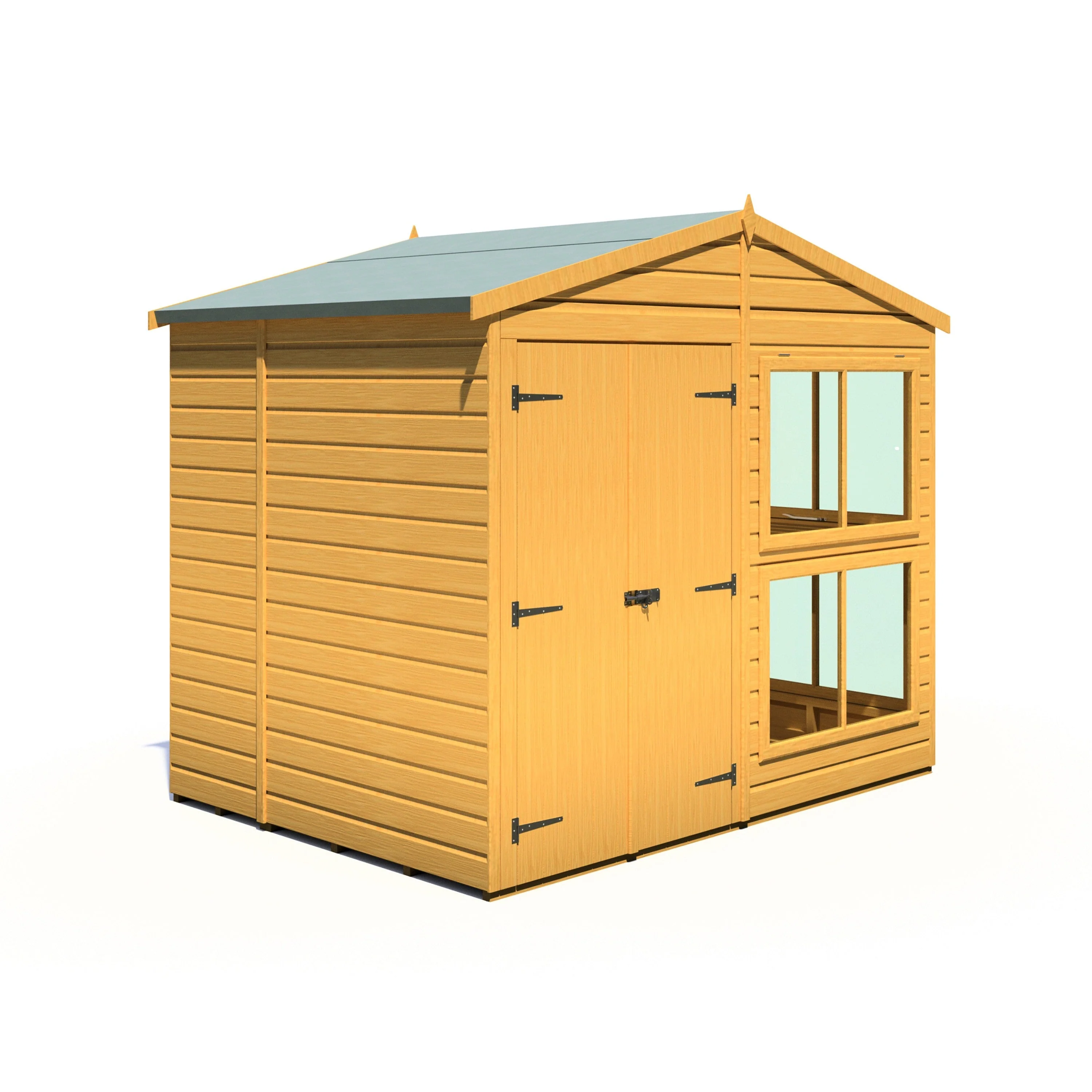 Shire Sun Hut 5' 7" x 8' Apex Potting Shed - Classic Coated Shiplap - Image 8