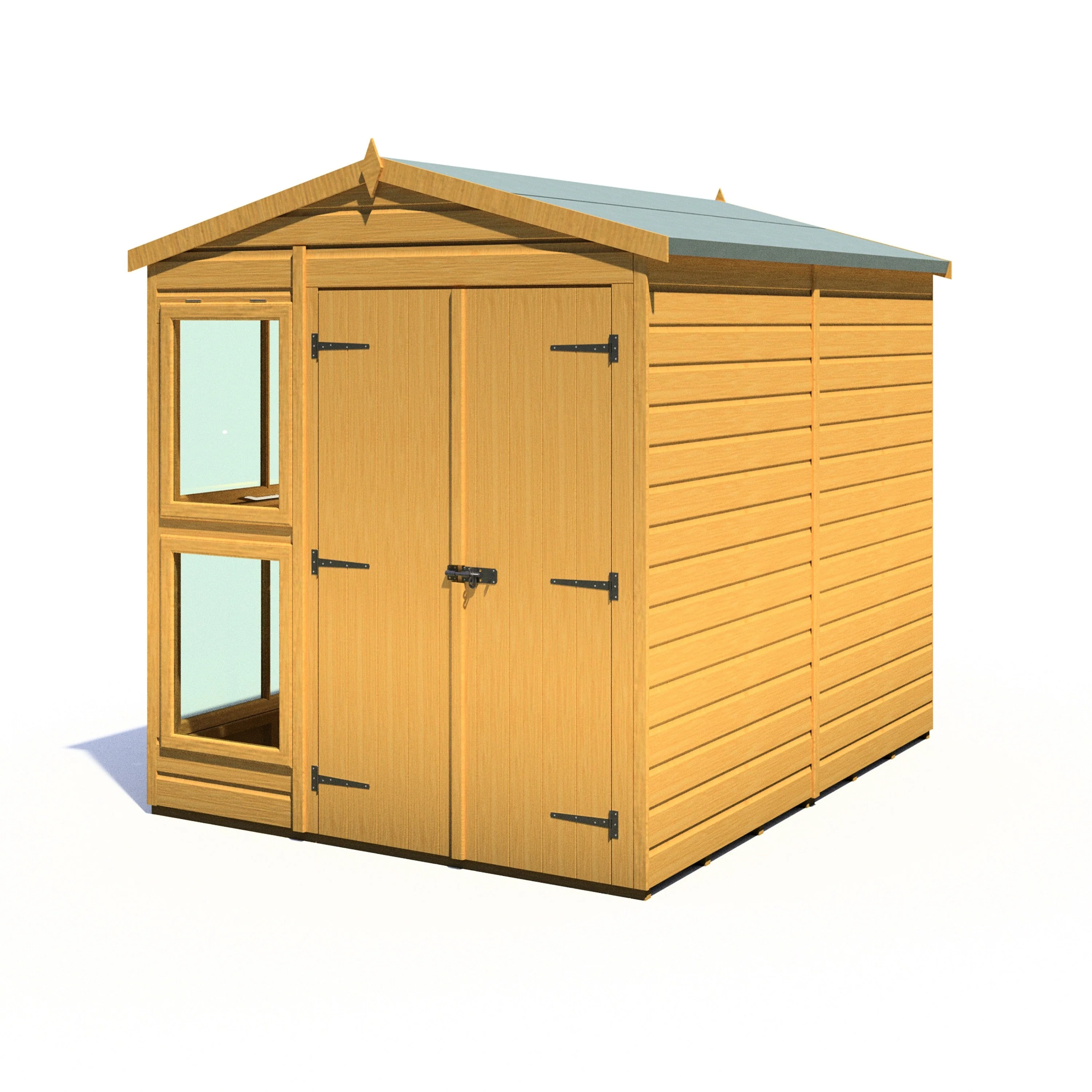Shire Sun Hut 7' 7" x 6' 1" Apex Potting Shed - Classic Coated Shiplap - Image 7