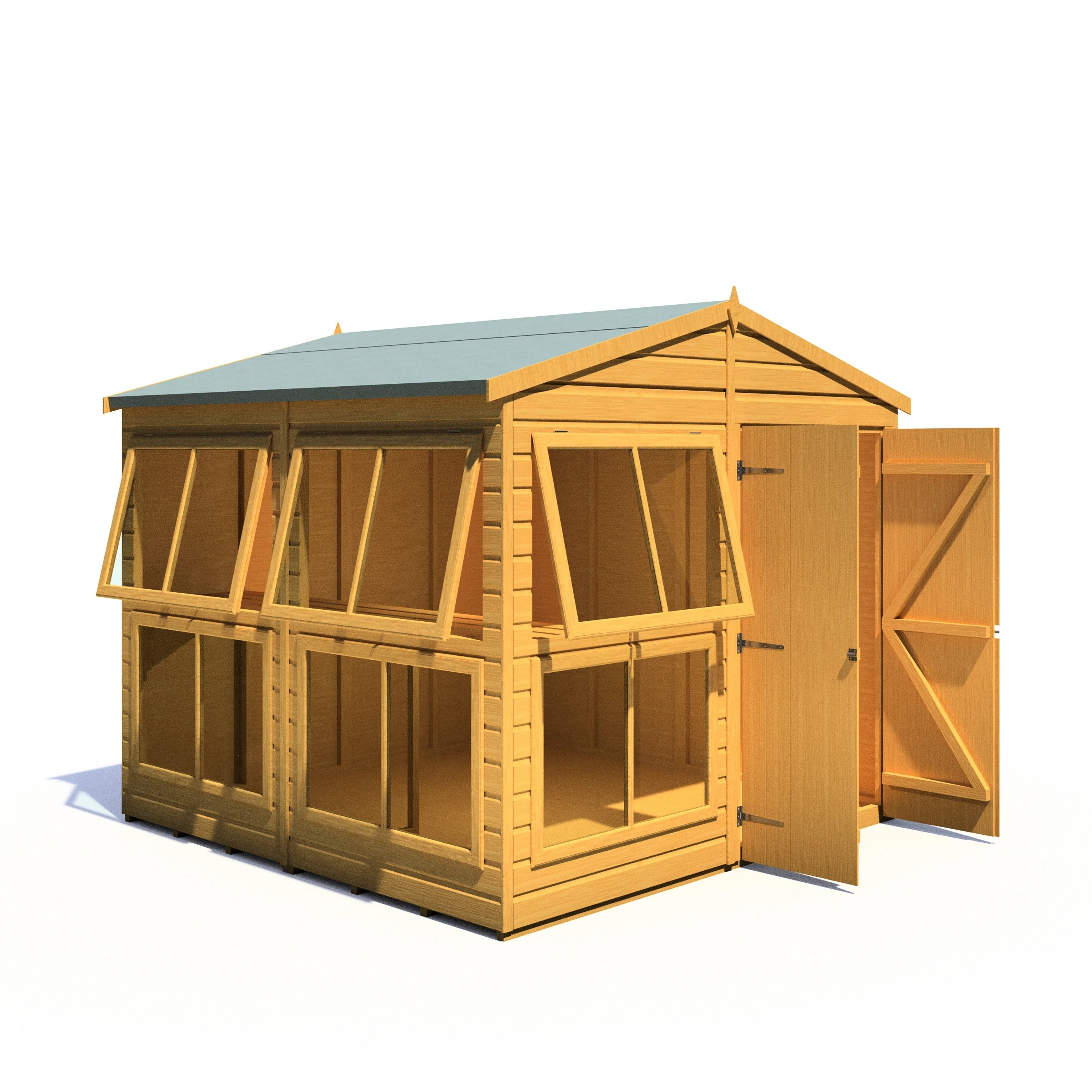 Shire Sun Hut 7' 7" x 8' Apex Potting Shed - Classic Coated Shiplap - Image 5