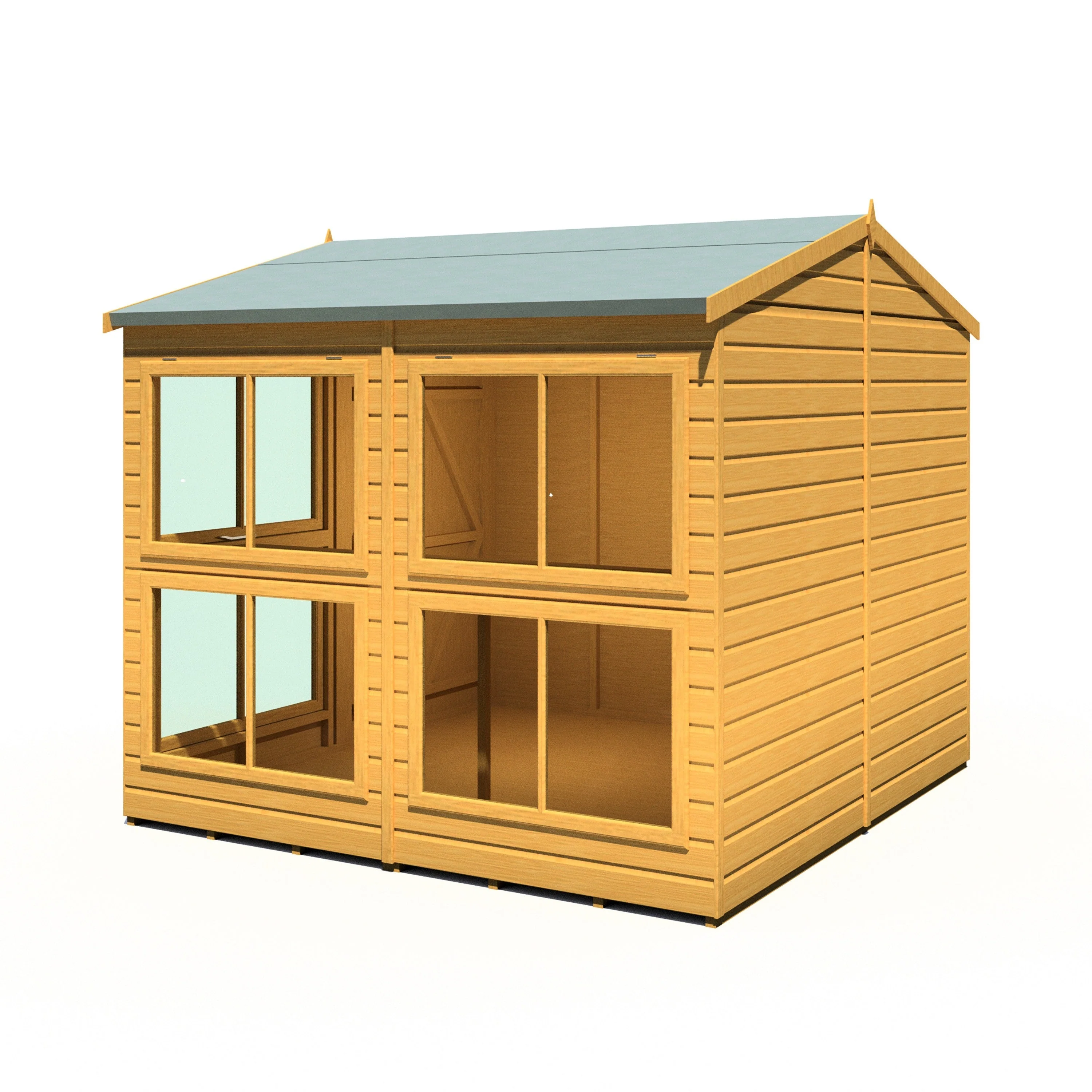 Shire Sun Hut 7' 7" x 8' Apex Potting Shed - Classic Coated Shiplap - Image 7