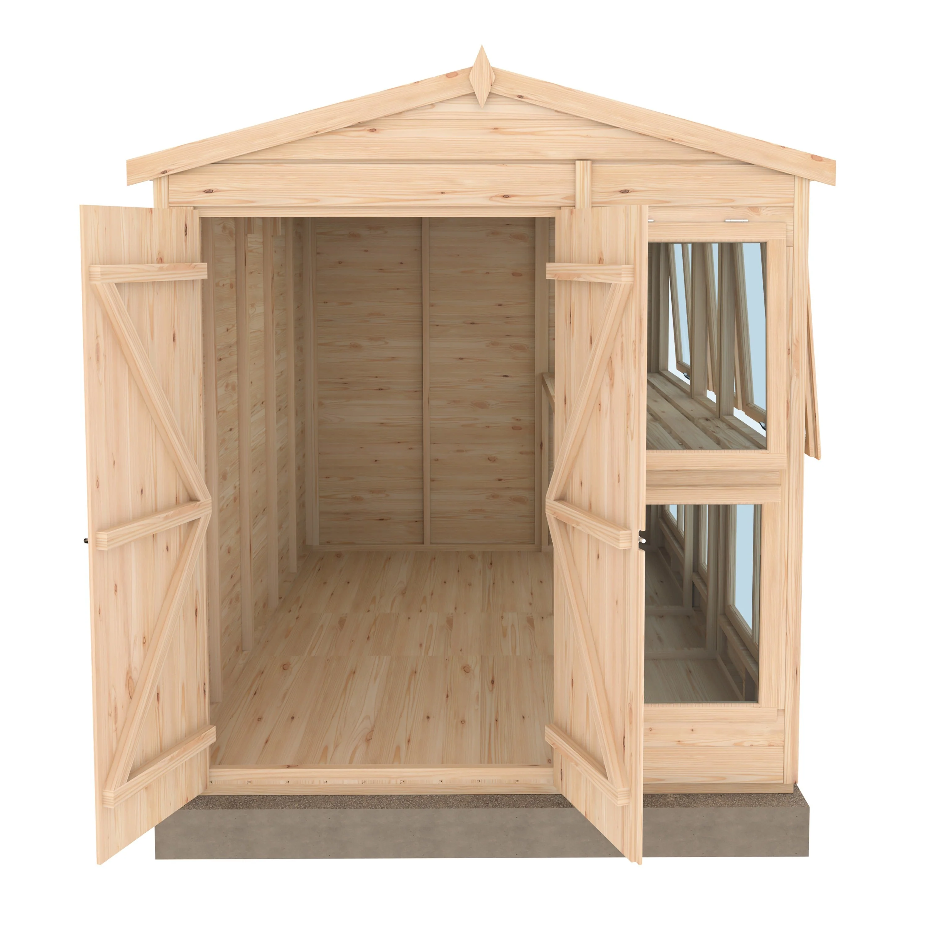 Shire Sun Hut 9' 6" x 6' 1" Apex Potting Shed - Premium Coated Shiplap - Image 5