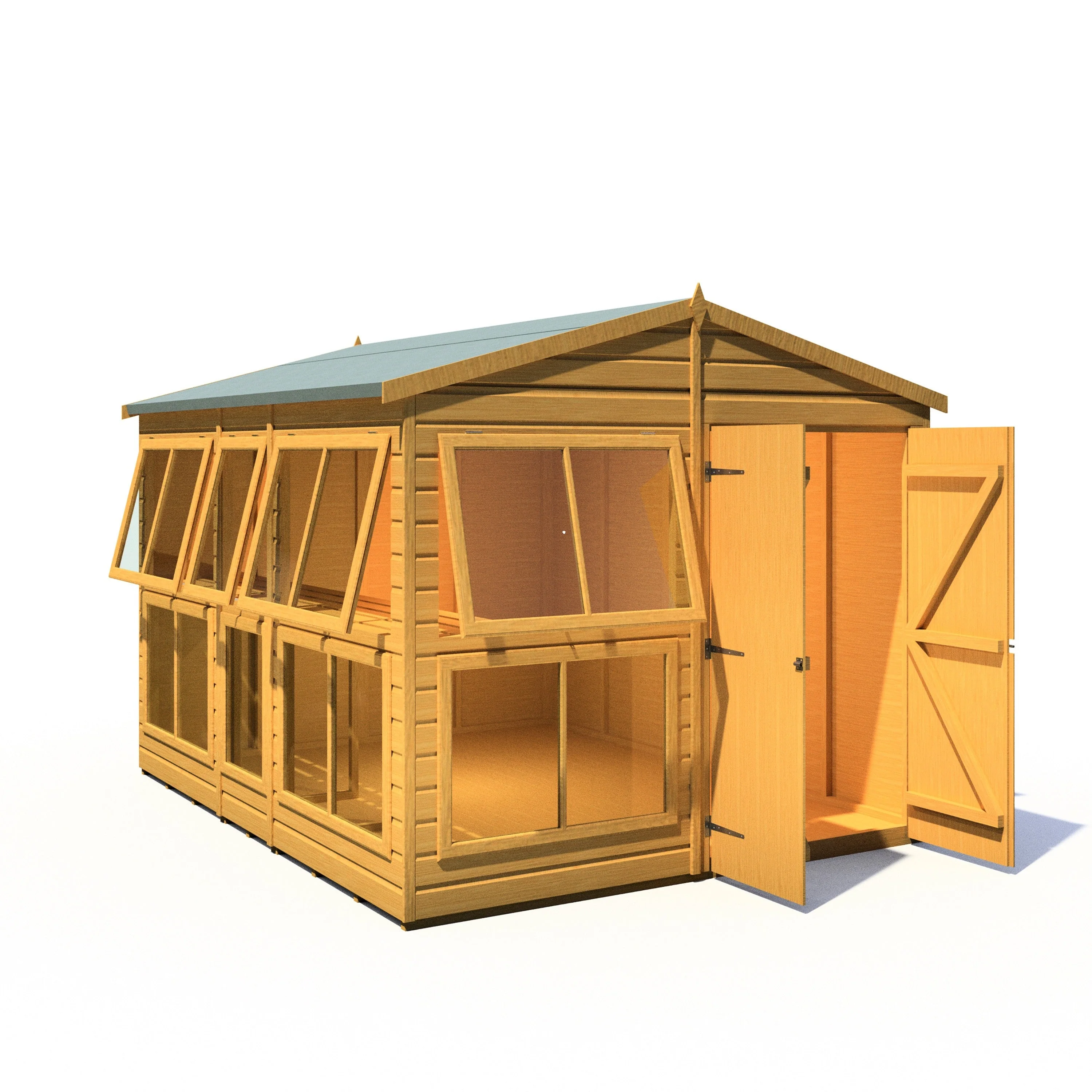 Shire Sun Hut 9' 6" x 8' Apex Potting Shed - Premium Coated Shiplap - Image 5