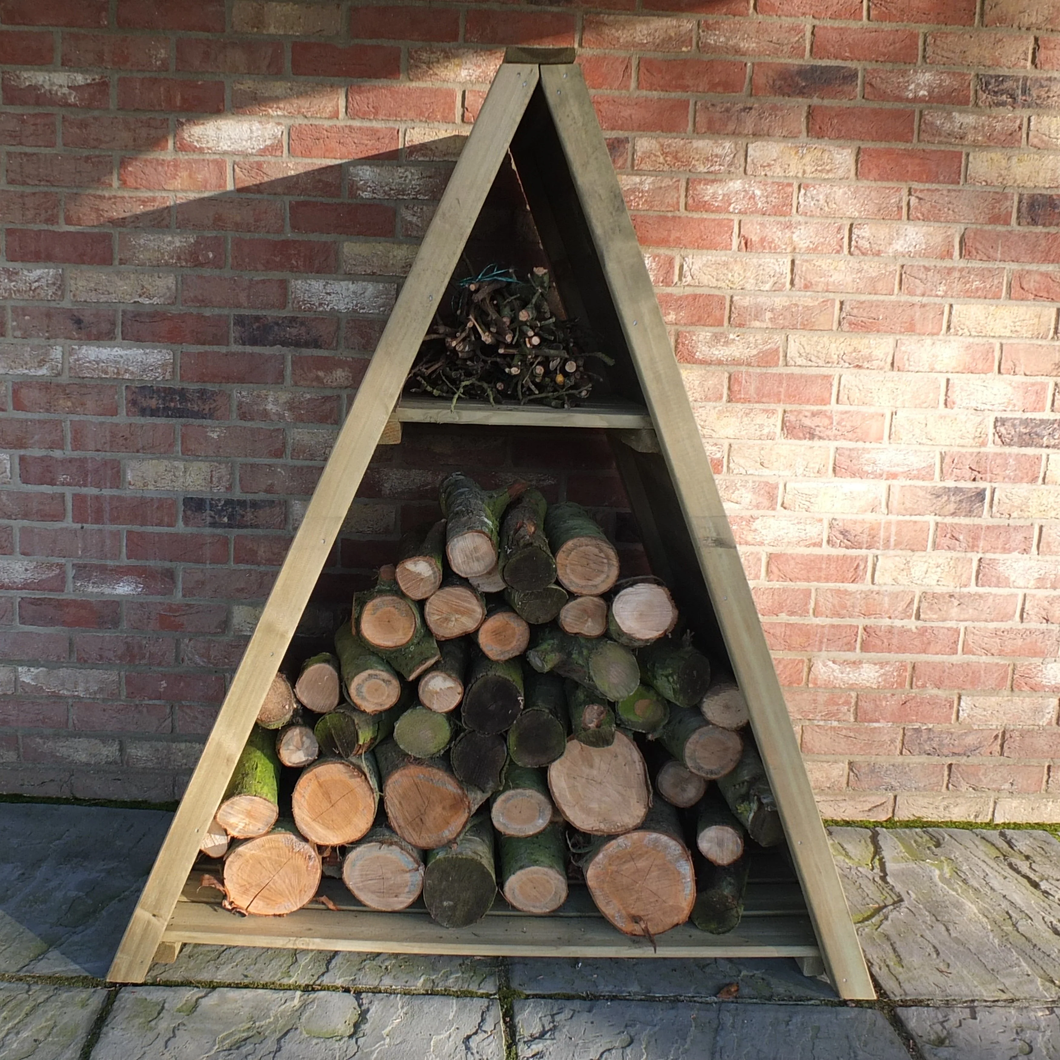 Triangular 1' 11" x 4' Apex Log Store - Premium Pressure Treated Shiplap - Image 2
