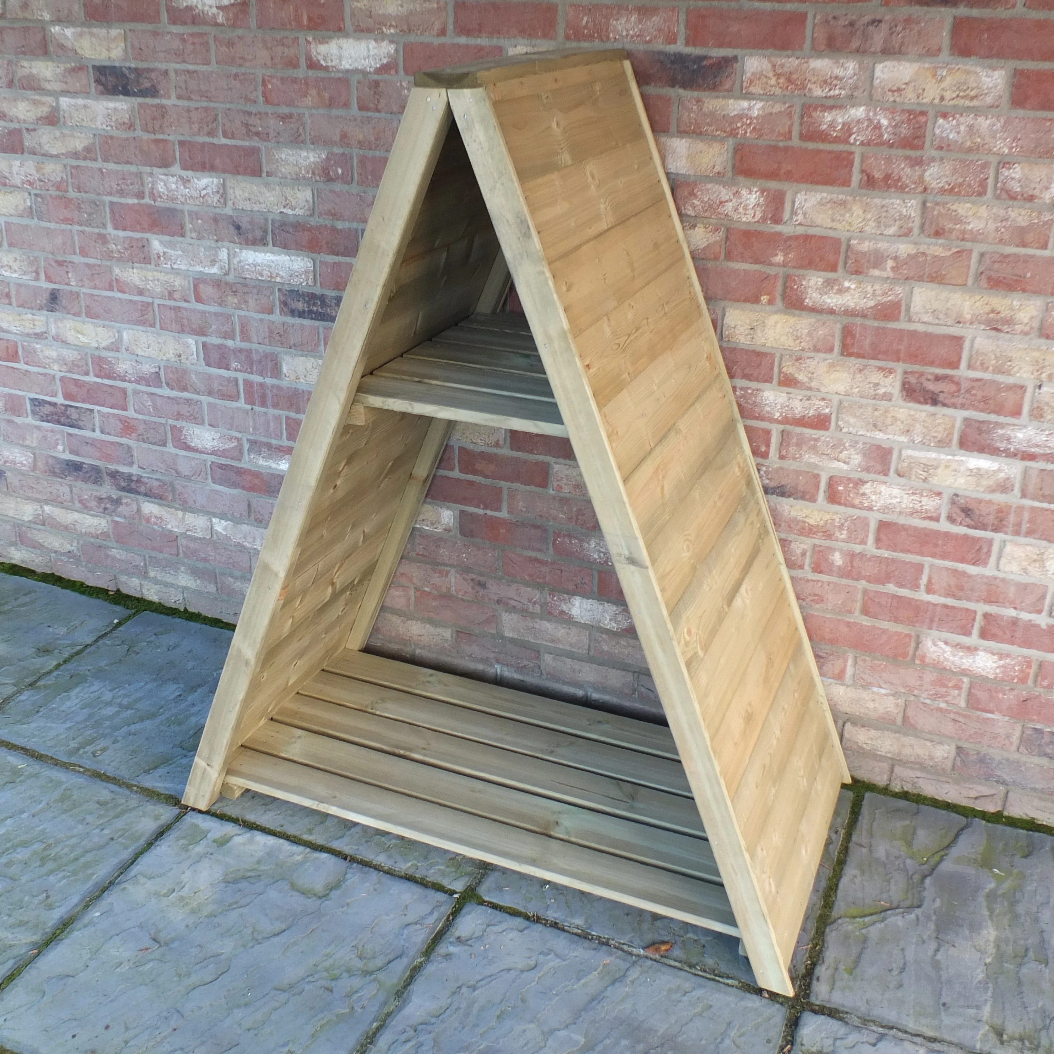 Triangular 1' 11" x 4' Apex Log Store - Premium Pressure Treated Shiplap - Image 6