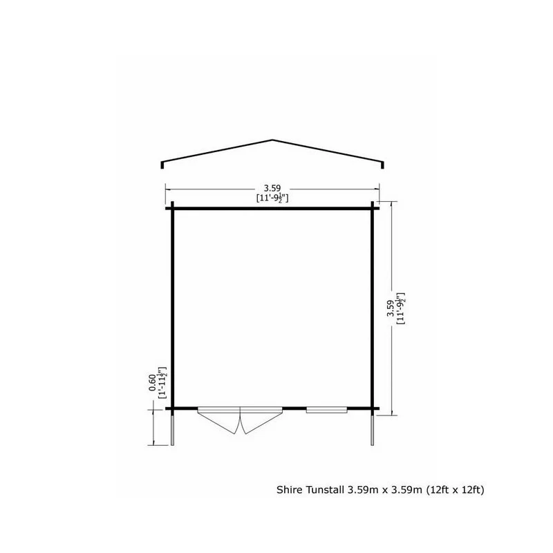 Shire Tunstall 11' 9" x 11' 9" Apex Log Cabin - Premium 28mm Cladding Tongue & Groove - Image 2