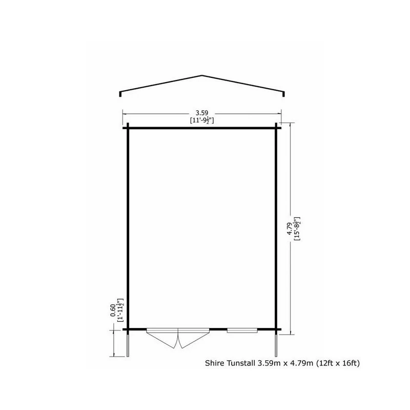 Shire Tunstall 11' 9" x 15' 8" Apex Log Cabin - Premium 28mm Cladding Tongue & Groove - Image 2