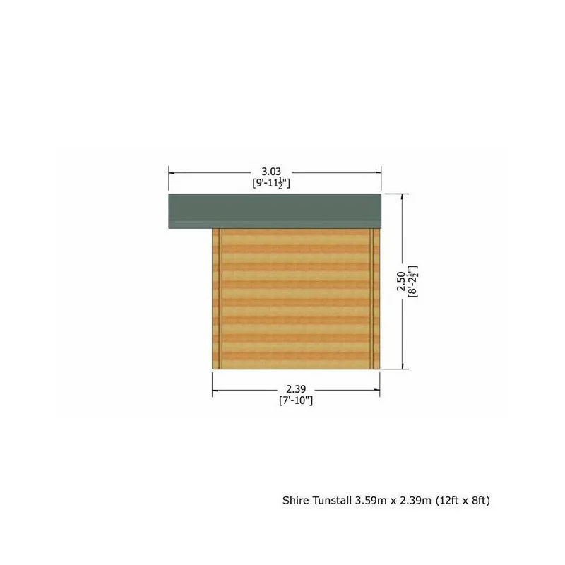 Shire Tunstall 11' 9" x 7' 10" Apex Log Cabin - Premium 28mm Cladding Tongue & Groove - Image 4