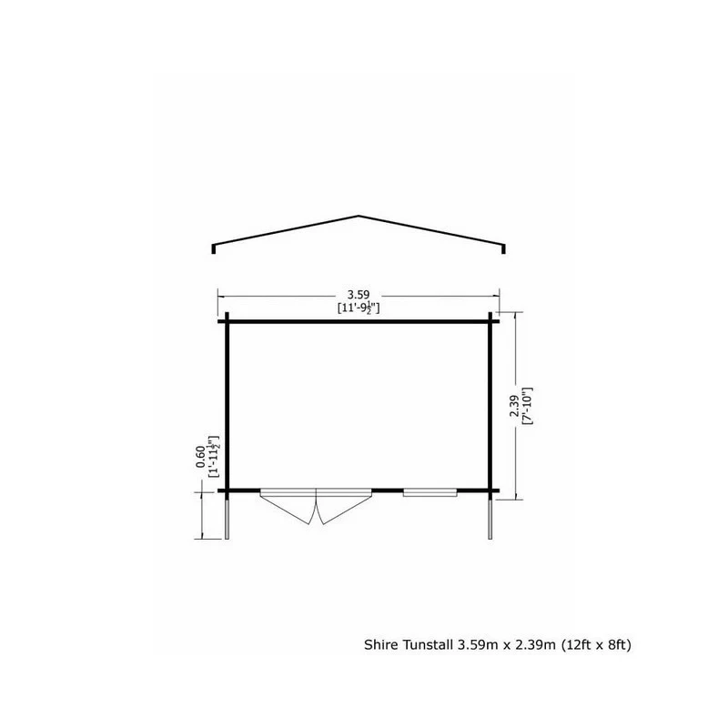 Shire Tunstall 11' 9" x 7' 10" Apex Log Cabin - Premium 34mm Cladding Tongue & Groove - Image 2