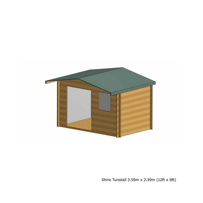 Shire Tunstall 11' 9" x 7' 10" Apex Log Cabin - Premium 34mm Cladding Tongue & Groove - Image 5