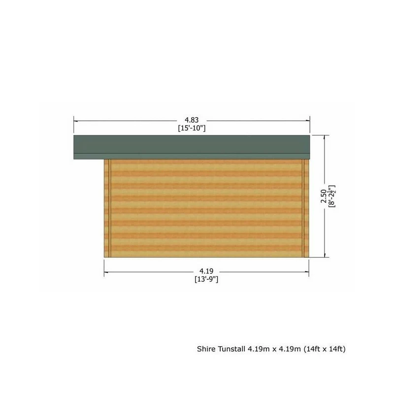Shire Tunstall 13' 8" x 13' 8" Apex Log Cabin - Premium 34mm Cladding Tongue & Groove - Image 4