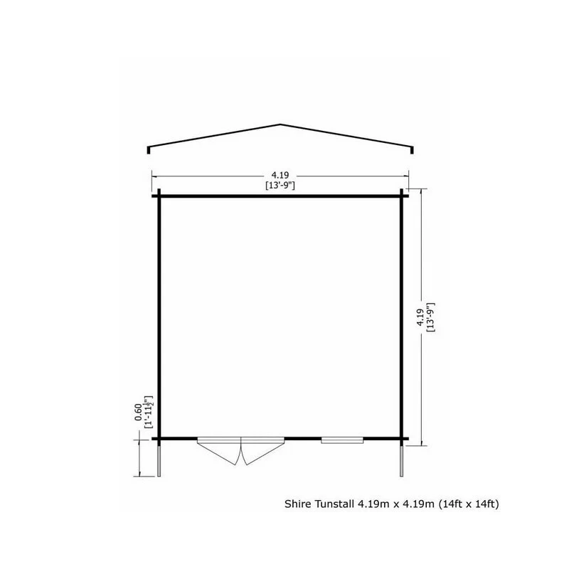 Shire Tunstall 13' 8" x 13' 8" Apex Log Cabin - Premium 44mm Cladding Tongue & Groove - Image 2