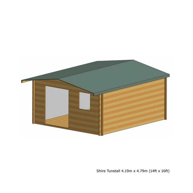 Shire Tunstall 13' 8" x 15' 8" Apex Log Cabin - Premium 28mm Cladding Tongue & Groove - Image 5