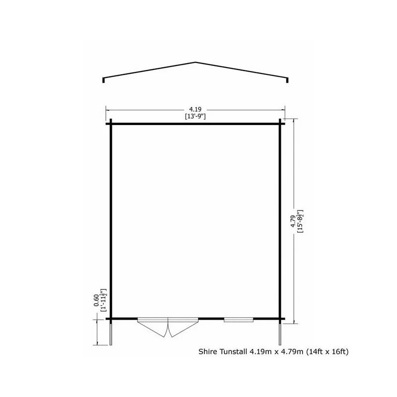 Shire Tunstall 13' 8" x 15' 8" Apex Log Cabin - Premium 34mm Cladding Tongue & Groove - Image 2