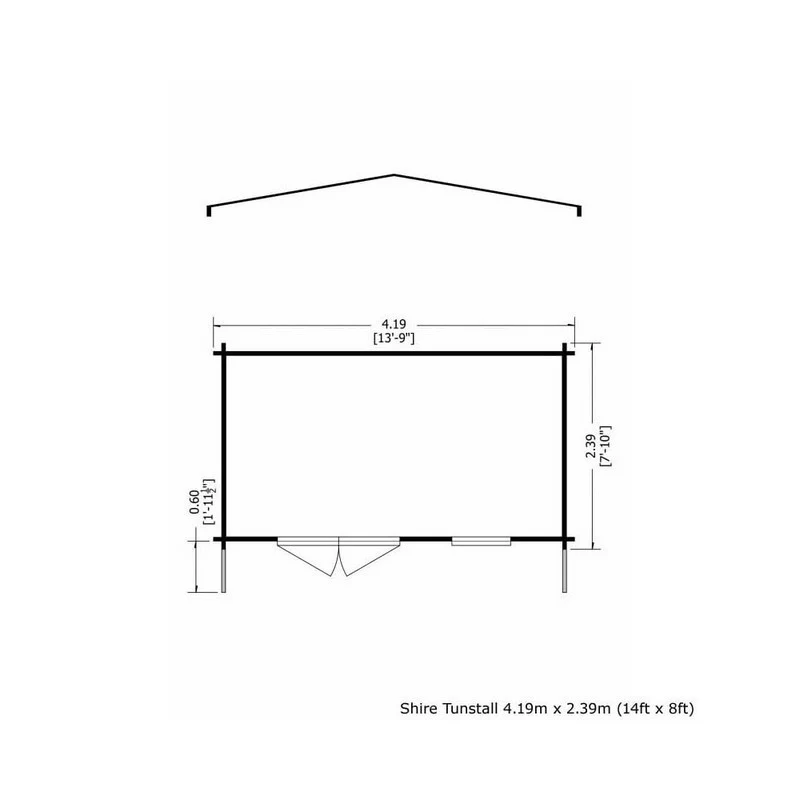 Shire Tunstall 13' 8" x 7' 10" Apex Log Cabin - Premium 28mm Cladding Tongue & Groove - Image 2