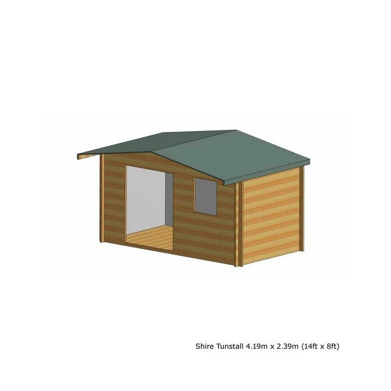 Shire Tunstall 13' 8" x 7' 10" Apex Log Cabin - Premium 34mm Cladding Tongue & Groove - Image 5