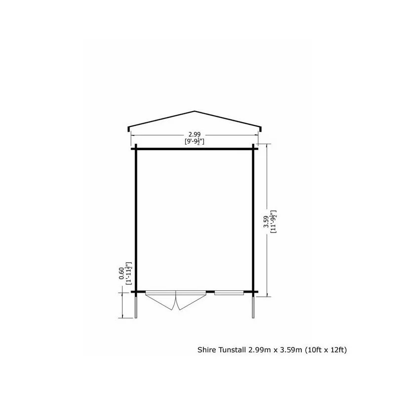 Shire Tunstall 9' 9" x 11' 9" Apex Log Cabin - Premium 28mm Cladding Tongue & Groove - Image 2