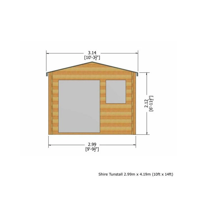 Shire Tunstall 9' 9" x 13' 8" Apex Log Cabin - Premium 28mm Cladding Tongue & Groove - Image 3