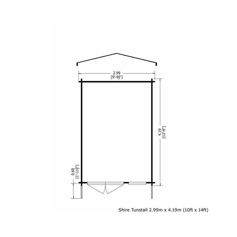 Shire Tunstall 9' 9" x 13' 8" Apex Log Cabin - Premium 34mm Cladding Tongue & Groove - Image 2
