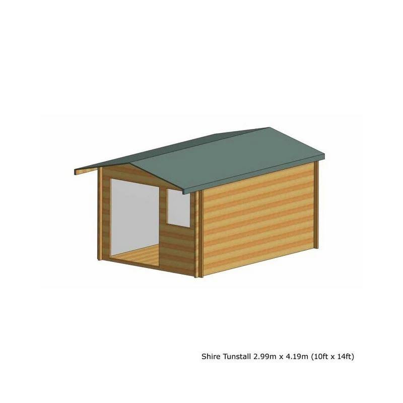 Shire Tunstall 9' 9" x 13' 8" Apex Log Cabin - Premium 44mm Cladding Tongue & Groove - Image 5