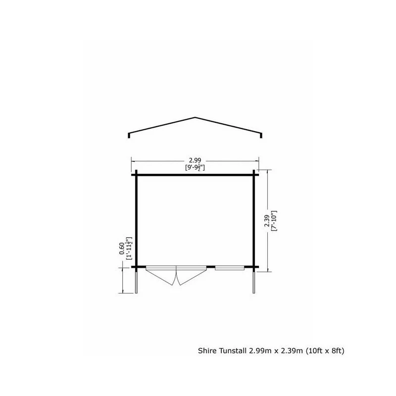 Shire Tunstall 9' 9" x 7' 10" Apex Log Cabin - Premium 28mm Cladding Tongue & Groove - Image 3