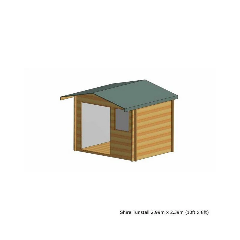 Shire Tunstall 9' 9" x 7' 10" Apex Log Cabin - Premium 44mm Cladding Tongue & Groove - Image 5