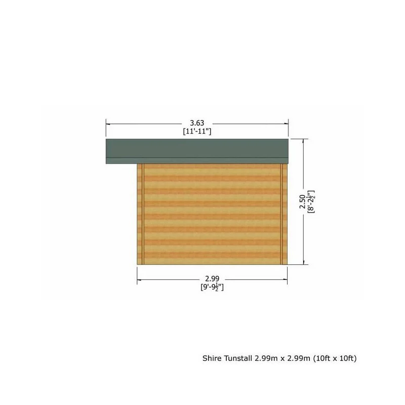 Shire Tunstall 9' 9" x 9' 9" Apex Log Cabin - Premium 28mm Cladding Tongue & Groove - Image 4