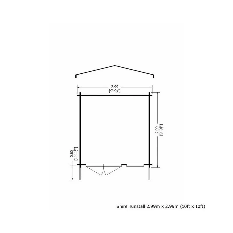 Shire Tunstall 9' 9" x 9' 9" Apex Log Cabin - Premium 70mm Cladding Tongue & Groove - Image 2