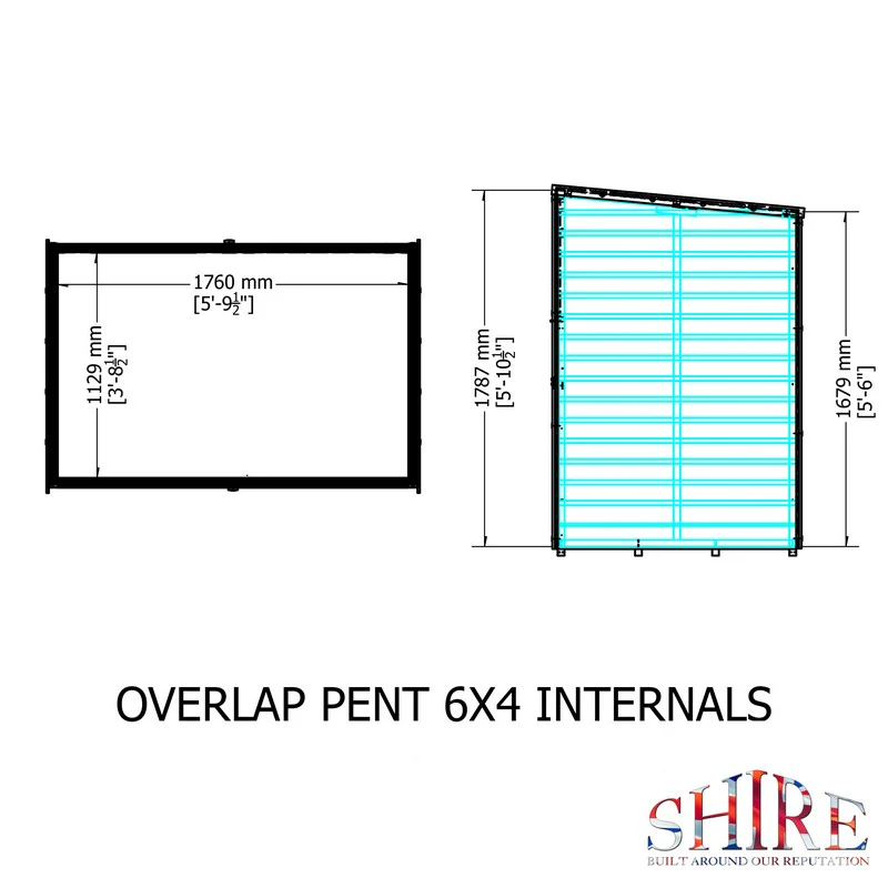Value 5' 9" x 3' 11" Apex Shed - Premium Coated Overlap - Image 6